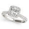 14k White Gold Halo Pave Band Diamond Engagement Ring (1 1/3 cttw)